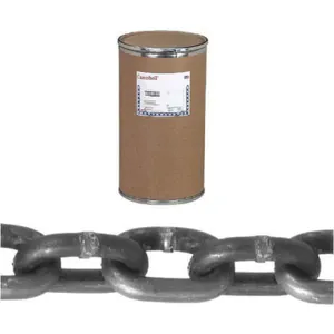 CAMPBELL T0121202 Proof Coil Chain, 3/4 Inch Trade Size, 100 ft./Drum Chain Length, Self Colored | CM7VHY