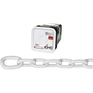 CAMPBELL T0200356 Proof Coil Chain, Anchor Lead, 5/16 Inch Trade Size, Galvanized With White Polycoat | CM7VLP