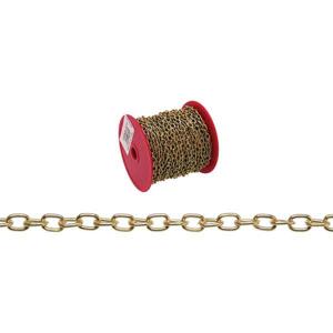 CAMPBELL T0711917 Link Chain, Hobby/Link Oval, 82 ft. /Reel, Brass Plated | CM7VQR