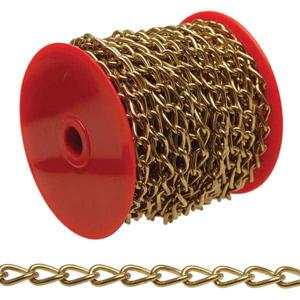 CAMPBELL T0719017 Hobby/Craft Twist Chain, 82 ft. Reel, #90 Trade Size, Brass Plated | CM7VRB