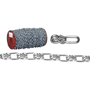 CAMPBELL T0722427 Lock Link Chain, Single Loop, 3/0, 50 ft. /Reel, Zinc Plated | CM7VRJ