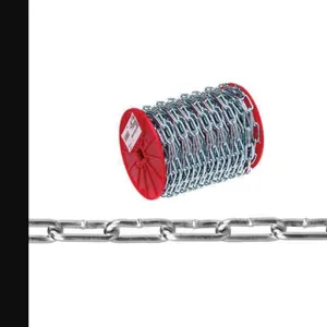 CAMPBELL T0723627 Coil Chain, Straight Link, 125 ft./Reel , Zinc Plated | CM7VRV