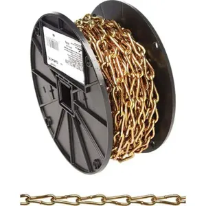 CAMPBELL T0723167 Coil Chain, Twist Link, 50 ft./Reel , Brass Glo | CM7VRP