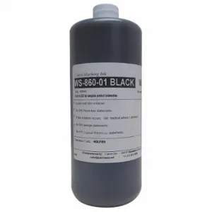 CARCO WS-860-01 BLACK Marking Ink, Non-Settling, Dye Ink Type, 10 to 30 min, Black | CQ8EKF 40LF89