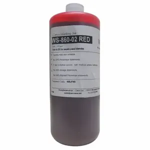 CARCO WS-860-02 RED Marking Ink, Non-Settling, Dye Ink Type, 10 to 30 min, Red | CQ8EKJ 40LF90