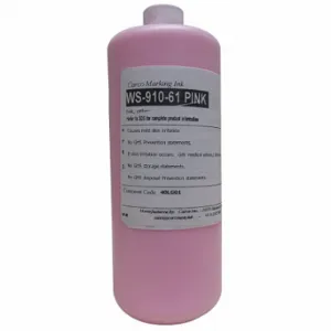 CARCO WS-910-61 PINK Marking Ink, Non-Haz, Pigment Ink Type, 10 to 30 min, Pink | CQ8EKT 40LG01