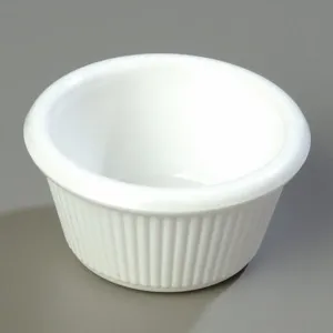 CARLISLE FOODSERVICE PRODUCTS 84302 Fluted Ramekin, Melamine, 2 oz., White, 48Pk | CJ2FUJ 13F363