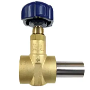 CASH VALVE 2300B2B-02 Shutt Off Valve, 3/8 Inch Valve Size, Blue Handwheel, Brass | CY3WZE