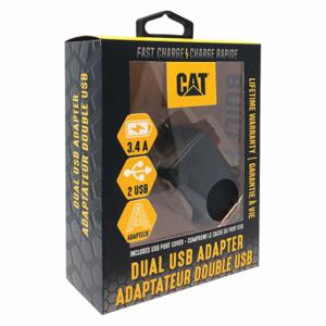 CAT CAT-AC2USB-BLK USB-Wandsteckdosen-Ladegerät, 5 VAC, 2 Ausgangsanschlüsse, Schwarz | CQ8JDL 488H40