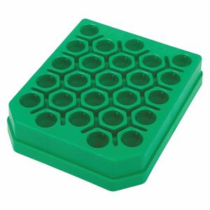 CELLTREAT 229419 Centrifuge Tube Rack, Holds 30 Test Tubes, 25 Compartments, Autoclavable, Green, 5 Pack | CV4LCZ 48TD61