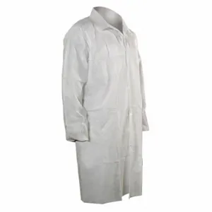 CELLUCAP 3302EWSX Disposable Lab Coat, Mandarin Collar, Elastic Cuff, Polypropylene, White, Xl, 25 PK | CQ8LGT 22CT97