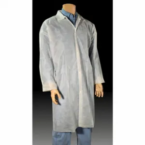 CELLUCAP 3302XXXX Long Lab Coat, Mandarin Collar, Open Cuff, Polypropylene, White, 4XL, Cellucap, 25 PK | CQ8LLG 29YH16