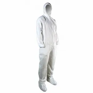 CELLUCAP 5519M Coverall, Polypropylene, Light Duty, Serged Seam, White, Cellucap, M, 25 PK | CQ8LHY 12W273