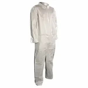 CELLUCAP 5702L Collared Disposable Coverall, Microporous Film Laminate, Heavy Duty, Serged Seam, White | CQ8LHE 22CU15