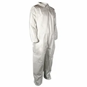 CELLUCAP 5740XX Collared Disposable Coverall, Polypropylene, Heavy Duty, Serged Seam, White, Cellucap | CQ8LHK 22CU21