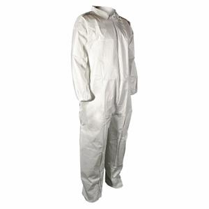 CELLUCAP 5740XXX Collared Disposable Coverall, Polypropylene, Heavy Duty, Serged Seam, White, Cellucap | CQ8LHJ 22CU22