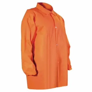 CELLUCAP 6509ORS Disposable Lab Coat, Polypropylene, Light Duty, Serged Seam, Orange, Cellucap, S, 30 PK | CQ8LGV 40N254