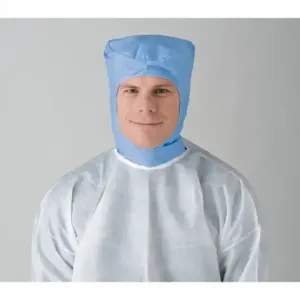 CELLUCAP 965SGRA Disposable Hood, Polypropylene, Medium Duty, Eyes/Mouth/Shoulders, Blue, 50 PK | CQ8LJF 3RLG8