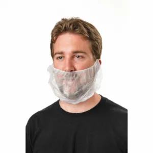 CELLUCAP BP400L Beard Net, Polypropylene, White, Bag, L, 1000 Pack | CQ8LDE 163M06