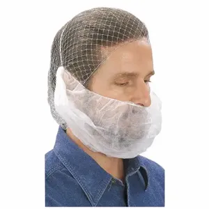 CELLUCAP BP4RGRA Beard Cover, Polypropylene, White, Universal, 100 Pack | CP4TQY 4GL65