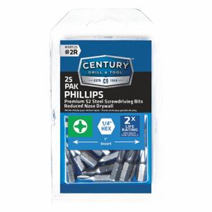 CENTURY DRILL AND TOOL 68525 Phillips Drywall ScreWidthriver Bit, 2R, 25Pk | CQ8LQY 42ZH41