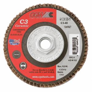 CGW ABRASIVES 42412 Flap Disc, 4.5x5/8-11, C3 Cmpct Cer Rg, 40G | CQ8MBB 267T27