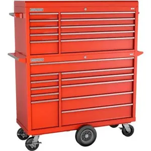 Champion Tool Storage FMP5421MC-RD Cabinet, 54 x 20 Inch Size, 21 Drawers, Top Chest/Cabinet and Cart,Red | CJ6BCB