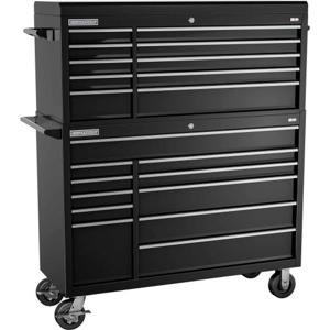 Champion Tool Storage FMP5421RC-BK Cabinet, 54 x 20 Inch Size, 21 Drawers, Top Chest/Cabinet, Casters, Black | CJ6BCC