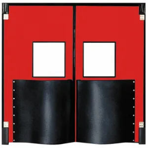 CHASE DOORS 7296XDRED Swinging Door, 2 Doors, 6 Ft Door Width, 8 Ft Door Height, Red, 22 Inch Widthindow Height | CQ8QGN 12A688