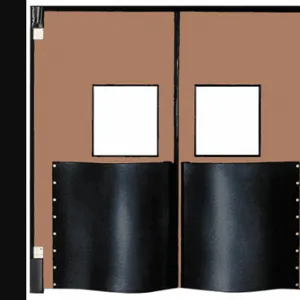 CHASE DOORS 96120XDMBR Swinging Door, 2 Doors, 8 Ft Door Width, 10 Ft Door Height, Medium Brown | CQ8QGV 12A698