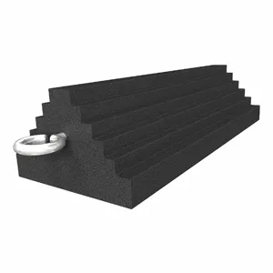 CHECKERS CH4121-8 Wheel Chock, 8 Inch Width, 5 Inch Heightt, 8 Inch Size Dp, Rubber, Grooved, Gen Purpose | CQ8QKH 471F54