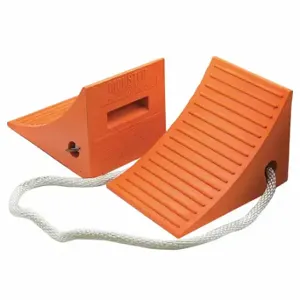 CHECKERS UC1600-P Wheel Chock, 17 Inch Width, 8 Inch Heightt, 11 Inch Size Dp, Urethane, Grooved, 1 PR | CQ8QJR 437T72