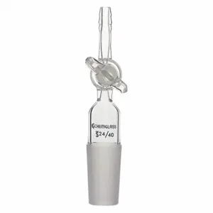 CHEMGLASS CG-1029-G-14 Adapter, FlowControl, Clear, 14/20 Lower Ground Mouth Size, Glass | CQ8QNW 21UD78