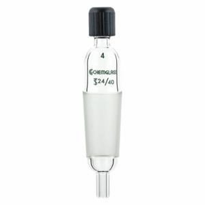 CHEMGLASS CG-1042-01 Adapter, Inch let, Clear, 24/40 Lower Ground Mouth Size, Glass, 80 mm Overall Length | CQ8QML 21UC42