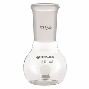 CHEMGLASS CG-1500-03 Flat Bottom Flask, 250 mL Labware Capacity Metric, Type I Borosilicate Glass | CQ8QRR 21UC69