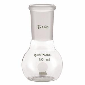 CHEMGLASS CG-1500-04 Flat Bottom Flask, 500 mL Labware Capacity Metric, Type I Borosilicate Glass | CQ8QTX 21UD04