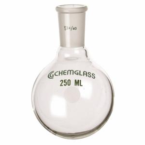 CHEMGLASS CG-1506-09 Round Bottom Flask, 125 Ml Labware Capacity To Metric, Type I Borosilicate Glass | CQ8QYV 21UC35