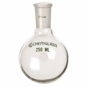 CHEMGLASS CG-1506-89 Round Bottom Flask, 50 Ml Labware Capacity To Metric, Type I Borosilicate Glass, Boiling | CQ8QZV 21UA53