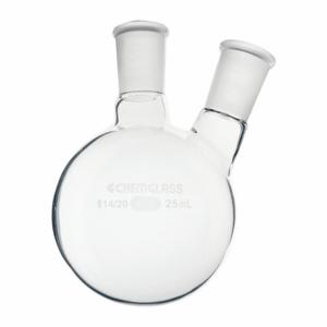 CHEMGLASS CG-1520-43 Round Bottom Flask, 25 Ml Labware Capacity Metric, Type I Borosilicate Glass, Boiling | CQ8QZC 21UD79