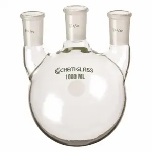 CHEMGLASS CG-1522-05 Round Bottom Flask, 500 Ml Labware Capacity Metric, Type I Borosilicate Glass, Boiling | CQ8QZZ 21UF42