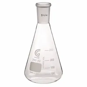 CHEMGLASS CG-1542-03 Erlenmeyer Flask, 125 Ml Labware Capacity - Metric, Type I Borosilicate Glass, 50 To 125Ml | CQ8QVN 21UC09