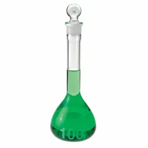 CHEMGLASS CG-1615-50 Volumetric Flask, 50 Ml Labware Capacity Metric, Type I Borosilicate Glass | CQ8RMJ 21UC85