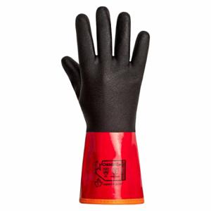 CHEMSTOP S15KGV30N8 Schnittschutz, 11 1/2 Zoll Handschuh Lg, 8 Handschuhgröße, Schwarz/Rot, bequeme Passform | CQ8RNK 61KX51