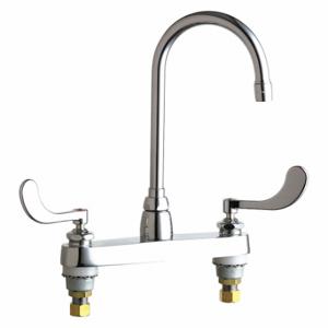 CHICAGO FAUCETS 1100-GN2AE35-317AB Gooseneck Kitchen/Bathroom Faucet, Chicago Faucets, 1100, Chrome Finish, 1.5 GPM Flow Rate | CQ8TBK 48YD51