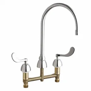 CHICAGO FAUCETS 786-GN8AE72ABCP Gooseneck Kitchen/Bathroom Faucet, Chicago Faucets, 786, Chrome Finish, 0.5 GPM Flow Rate | CQ8TBL 48YD80