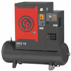 CHICAGO PNEUMATIC QRS 10 HPD Rotationsschrauben-Luftkompressor mit Lufttrockner, horizontal, 10 PS, 31.2 Cfm, 132 Gallonen Tank | CQ8XBA 40JE58