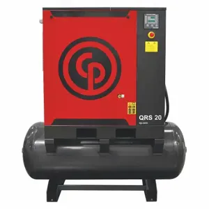 CHICAGO PNEUMATIC QRS 20 HP Rotary Screw Air Compressor, Horizontal, 20 Hp, 69.3 Cfm, 132 Gal Tank | CQ8XBL 40JE76