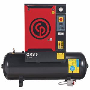 CHICAGO PNEUMATIC QRS 5 HP Rotary Screw Air Compressor, Horizontal, 5 Hp, 16.6 Cfm, 60 Gal Tank, 230V AC | CQ8XBP 40JE21