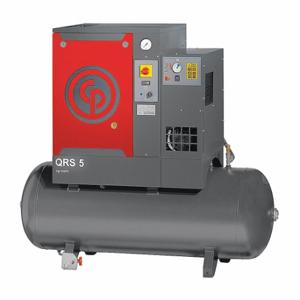 CHICAGO PNEUMATIC QRS 5 HPD Rotationsschrauben-Luftkompressor mit Lufttrockner, horizontal, 5 PS, 16.6 Cfm, 60-Gallonen-Tank | CQ8XBJ 40JE22