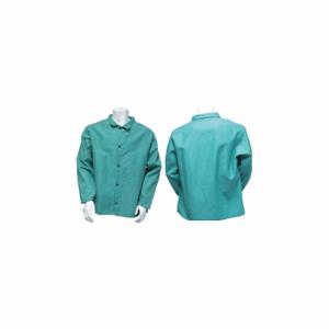 CHICAGO PROTECTIVE APPAREL 600-GR-2XL FR Jacket, Green, Snaps, 2XL, 30 Inch Length | CQ8XTF 487P54